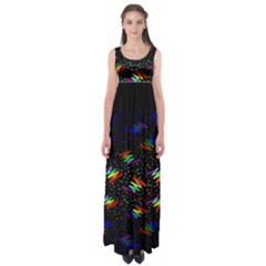 Rainbows Pixel Pattern Empire Waist Maxi Dress