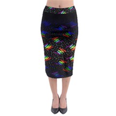 Rainbows Pixel Pattern Midi Pencil Skirt