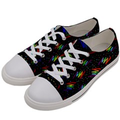 Rainbows Pixel Pattern Men s Low Top Canvas Sneakers by Semog4