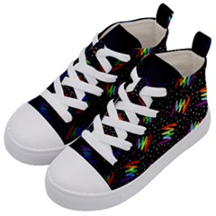 Rainbows Pixel Pattern Kids  Mid-top Canvas Sneakers