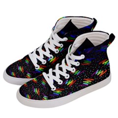 Rainbows Pixel Pattern Men s Hi-top Skate Sneakers