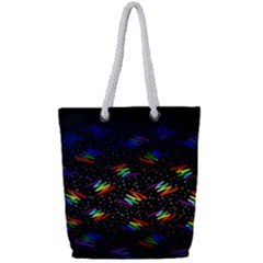 Rainbows Pixel Pattern Full Print Rope Handle Tote (small)