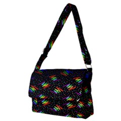 Rainbows Pixel Pattern Full Print Messenger Bag (m)