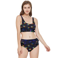 Rainbows Pixel Pattern Frilly Bikini Set