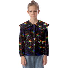 Rainbows Pixel Pattern Kids  Peter Pan Collar Blouse