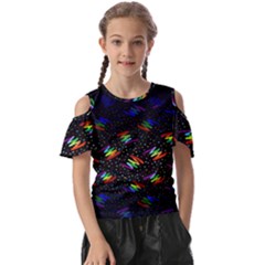 Rainbows Pixel Pattern Kids  Butterfly Cutout Tee