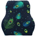 Blue Background Pattern Feather Peacock Car Seat Velour Cushion  View1