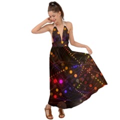 Abstract Light Star Design Laser Light Emitting Diode Backless Maxi Beach Dress by Semog4