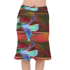 Abstract Fractal Design Digital Wallpaper Graphic Backdrop Short Mermaid Skirt