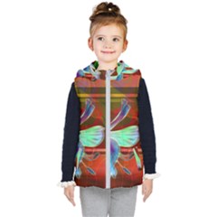 Abstract Fractal Design Digital Wallpaper Graphic Backdrop Kids  Hooded Puffer Vest