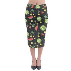 Watermelon Berries Patterns Pattern Midi Pencil Skirt by Semog4