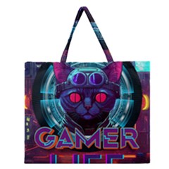 Gamer Life Zipper Large Tote Bag by minxprints