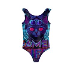 Gamer Life Kids  Frill Swimsuit by minxprints