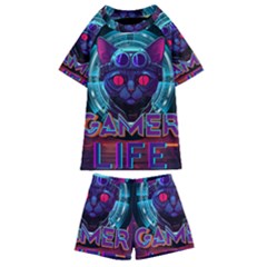 Gamer Life Kids  Swim Tee And Shorts Set by minxprints
