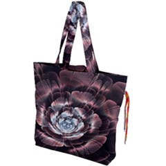 Flower Fractal Art Cool Petal Abstract Drawstring Tote Bag by Semog4