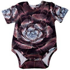 Flower Fractal Art Cool Petal Abstract Baby Short Sleeve Bodysuit by Semog4