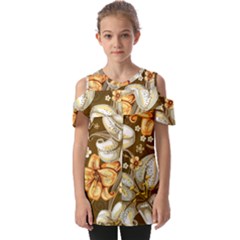 Flowers Pattern Floral Patterns Decorative Art Fold Over Open Sleeve Top