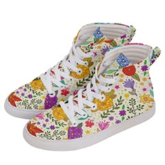 Colorful Flowers Pattern Abstract Patterns Floral Patterns Men s Hi-top Skate Sneakers by Semog4