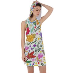 Colorful Flowers Pattern Abstract Patterns Floral Patterns Racer Back Hoodie Dress by Semog4