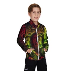 Green And Red Lights Wallpaper Fractal Digital Art Artwork Kids  Windbreaker