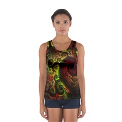 Green And Red Lights Wallpaper Fractal Digital Art Artwork Sport Tank Top  by Semog4