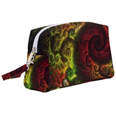 Green And Red Lights Wallpaper Fractal Digital Art Artwork Wristlet Pouch Bag (large) by Semog4