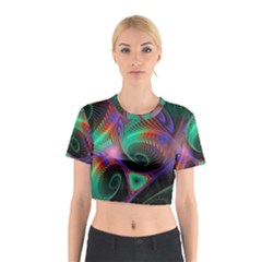 Circle Art 3d Artwork Graphics Vortex Colorful Digital Art Cotton Crop Top by Semog4