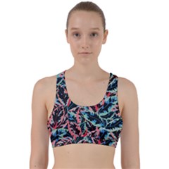 Leaves Leaf Pattern Patterns Colorfur Back Weave Sports Bra by Semog4