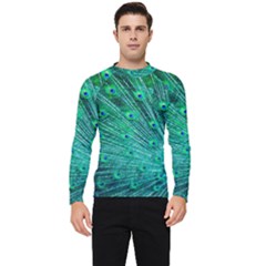 Green And Blue Peafowl Peacock Animal Color Brightly Colored Men s Long Sleeve Rash Guard by Semog4