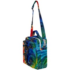 Colorful Digital Art Fractal Design Crossbody Day Bag by Semog4