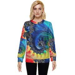 Colorful Digital Art Fractal Design Hidden Pocket Sweatshirt by Semog4