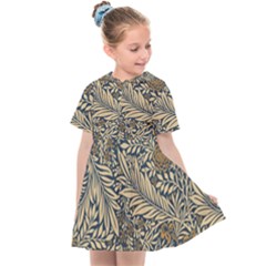 Brown Vintage Background Vintage Floral Pattern Brown Kids  Sailor Dress by Semog4