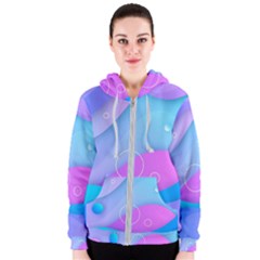 Colorful Blue Purple Wave Women s Zipper Hoodie