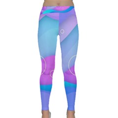 Colorful Blue Purple Wave Classic Yoga Leggings by Semog4