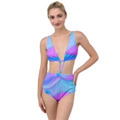 Colorful Blue Purple Wave Tied Up Two Piece Swimsuit by Semog4