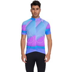 Colorful Blue Purple Wave Men s Short Sleeve Cycling Jersey by Semog4