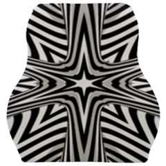 Fractal Star Mandala Black And White Car Seat Velour Cushion  by Semog4