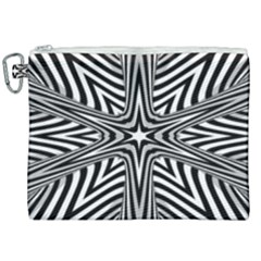 Fractal Star Mandala Black And White Canvas Cosmetic Bag (xxl) by Semog4