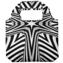 Fractal Star Mandala Black And White Foldable Grocery Recycle Bag by Semog4