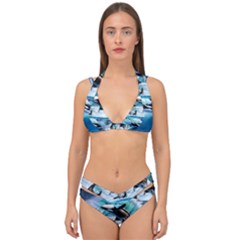 Orca Wave Water Underwater Sky Double Strap Halter Bikini Set by Semog4