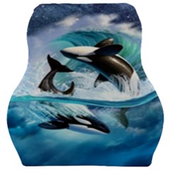 Orca Wave Water Underwater Sky Car Seat Velour Cushion  by Semog4