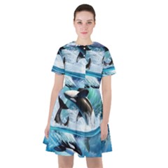 Orca Wave Water Underwater Sky Sailor Dress by Semog4