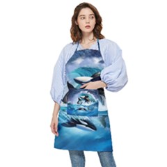 Orca Wave Water Underwater Sky Pocket Apron by Semog4