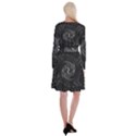 Abstract Mandala Twirl Long Sleeve Velvet Front Wrap Dress View2