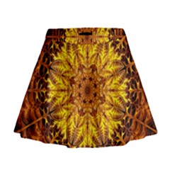 Abstract Gold Mandala Yellow Mini Flare Skirt by Semog4