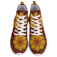 Abstract Gold Mandala Yellow Men s Lightweight High Top Sneakers by Semog4