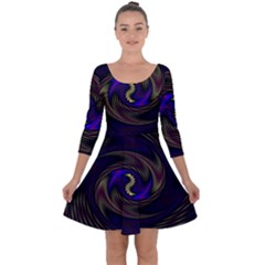Manadala Twirl Abstract Quarter Sleeve Skater Dress by Semog4