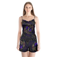 Manadala Twirl Abstract Satin Pajamas Set by Semog4