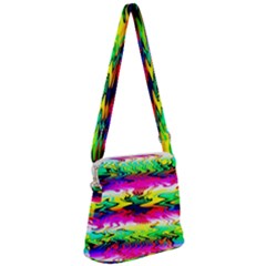 Waves Of Color Zipper Messenger Bag by Semog4