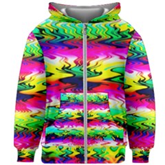 Waves Of Color Kids  Zipper Hoodie Without Drawstring by Semog4